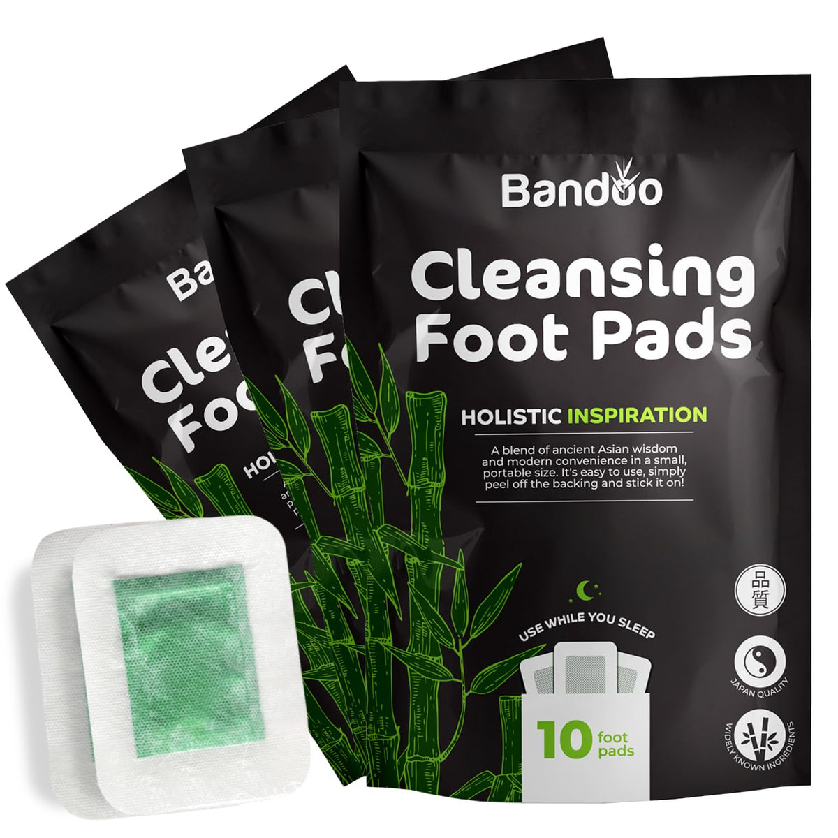 Bandoo Foot Pads Original Rana packaging displays premium natural foot care.
