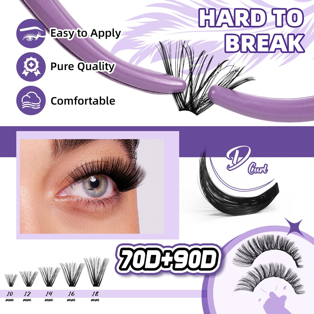 Bandqaugen D curl lash clusters lift for dramatic eyes