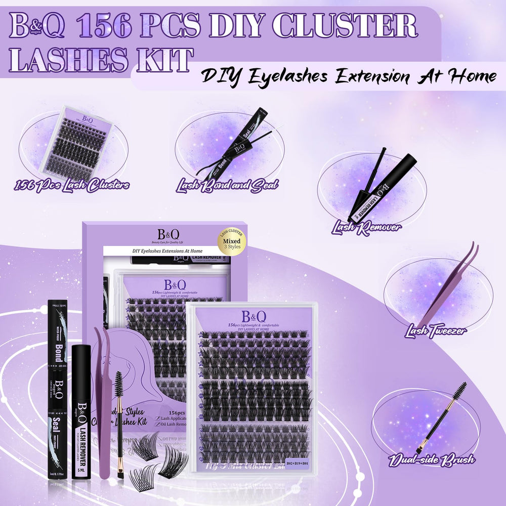 B&Qaugen lash clusters kit contents: 156 pieces for versatile lash styling