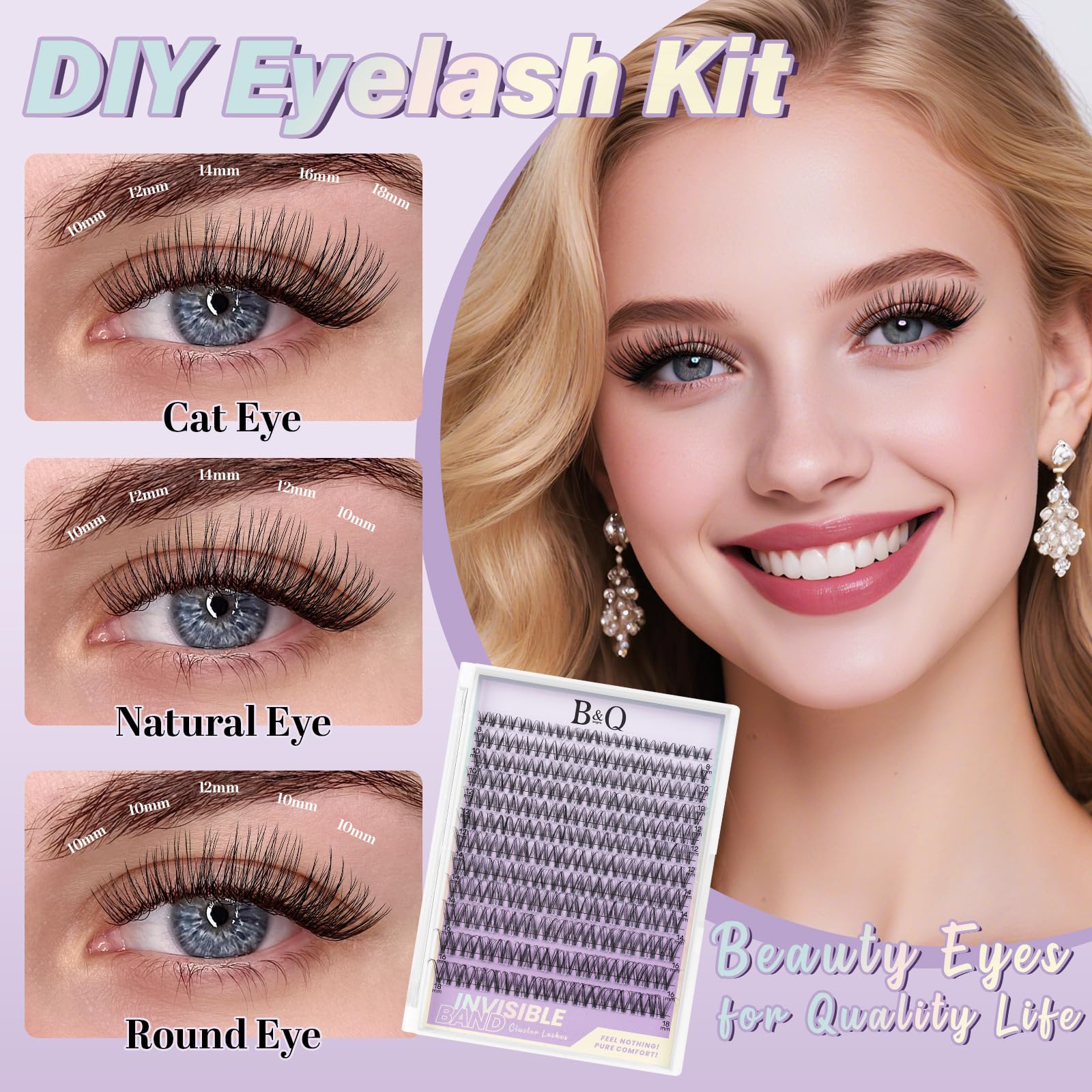 B&Qaugen Venus Lash Clusters Kit 8-18MIX lengths enable versatile looks.