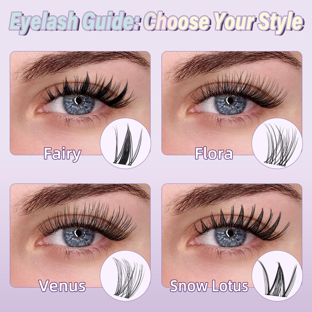 B&Qaugen Venus Lash Clusters Kit DIY tools enable at-home extensions.