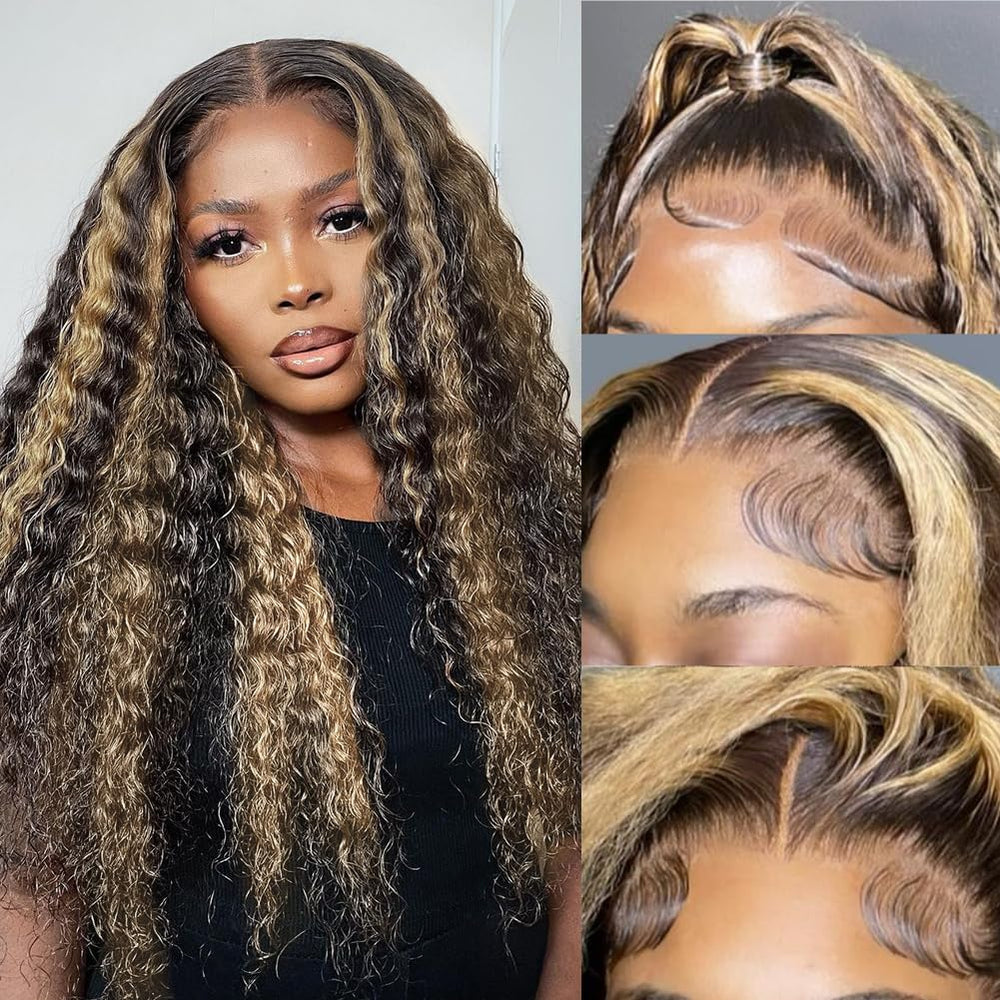 Bangjazz deep-wave lace-front wig front view with natural look and versatile parting.