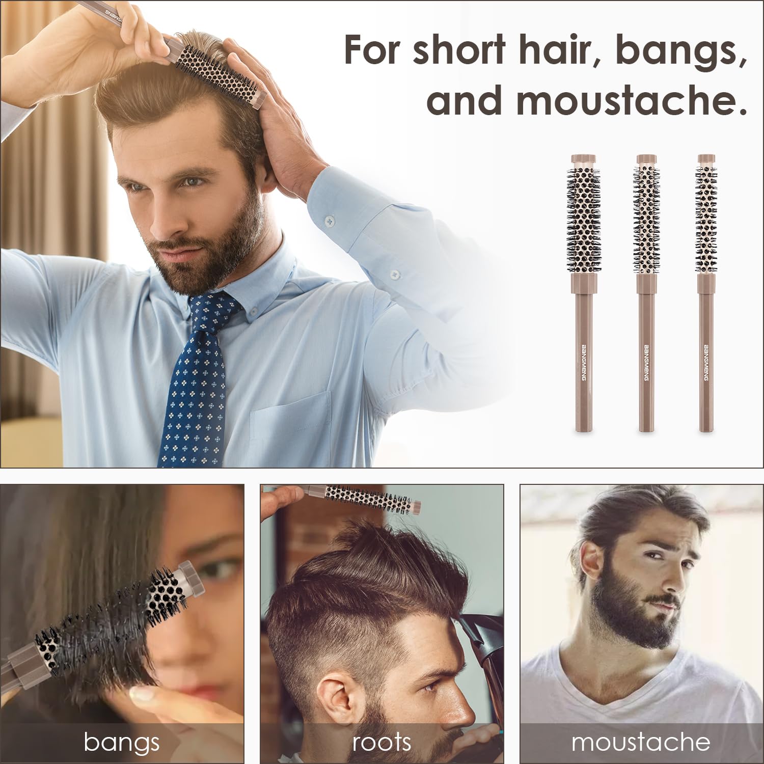 BANGMENG metal vented barrel brush helps faster drying and better shape