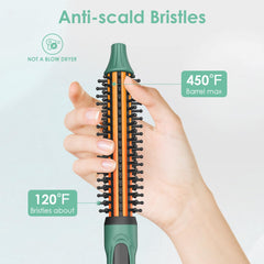 Bangmeng Mini Thermal Round Brush focusing on bangs for neat finish.