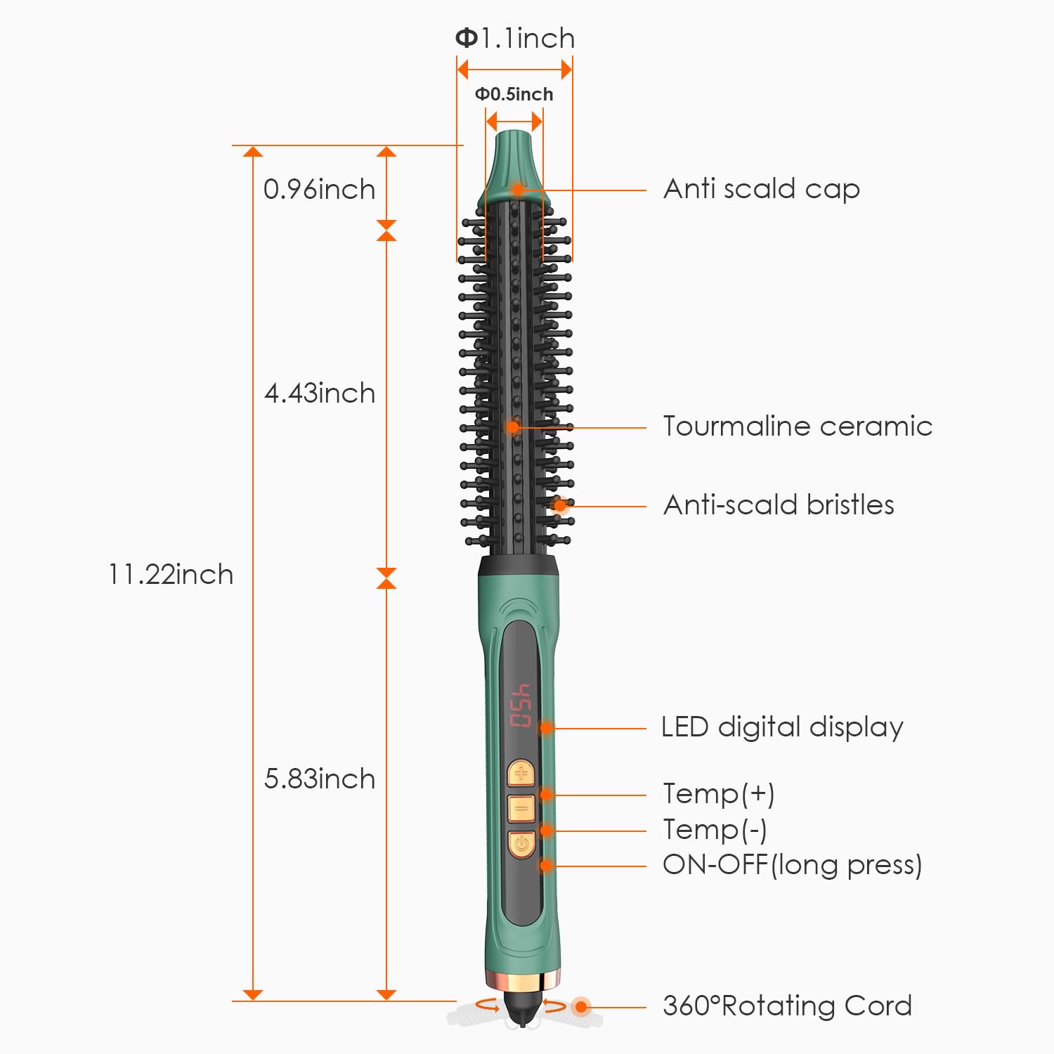 Bangmeng Mini Thermal Round Brush dual voltage for travel worldwide use.