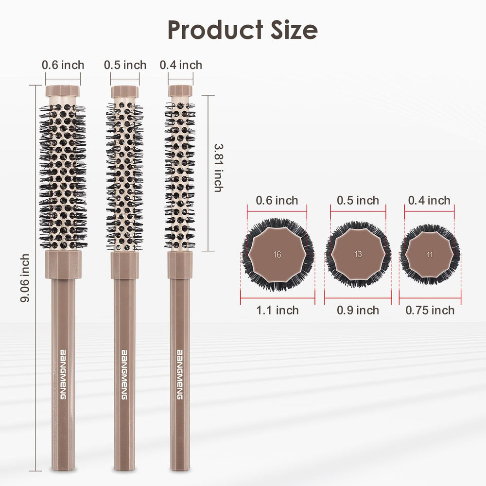 BANGMENG round brush 0-4inch ideal for precision bangs and short hair
