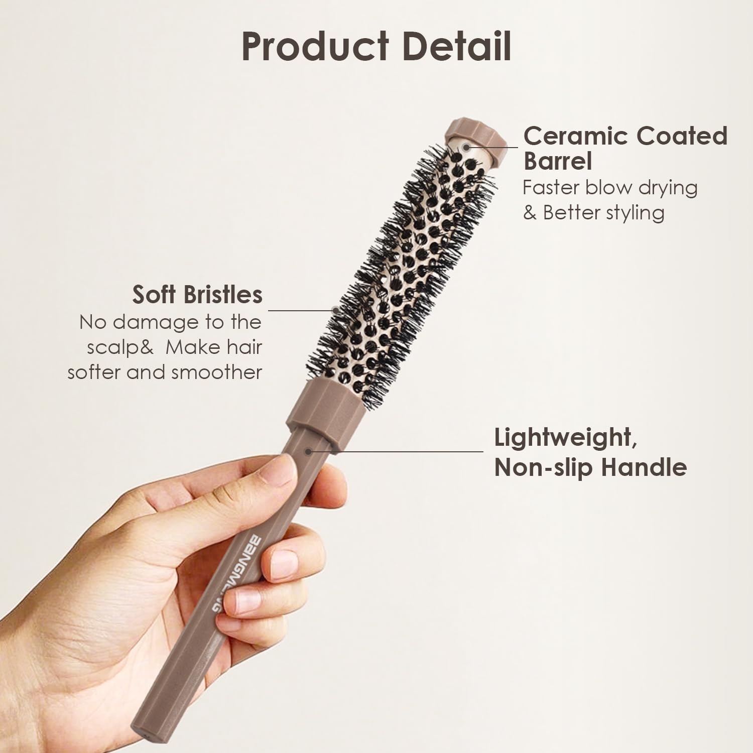 BANGMENG round brush 0-5inch adds lift at roots and smoothness