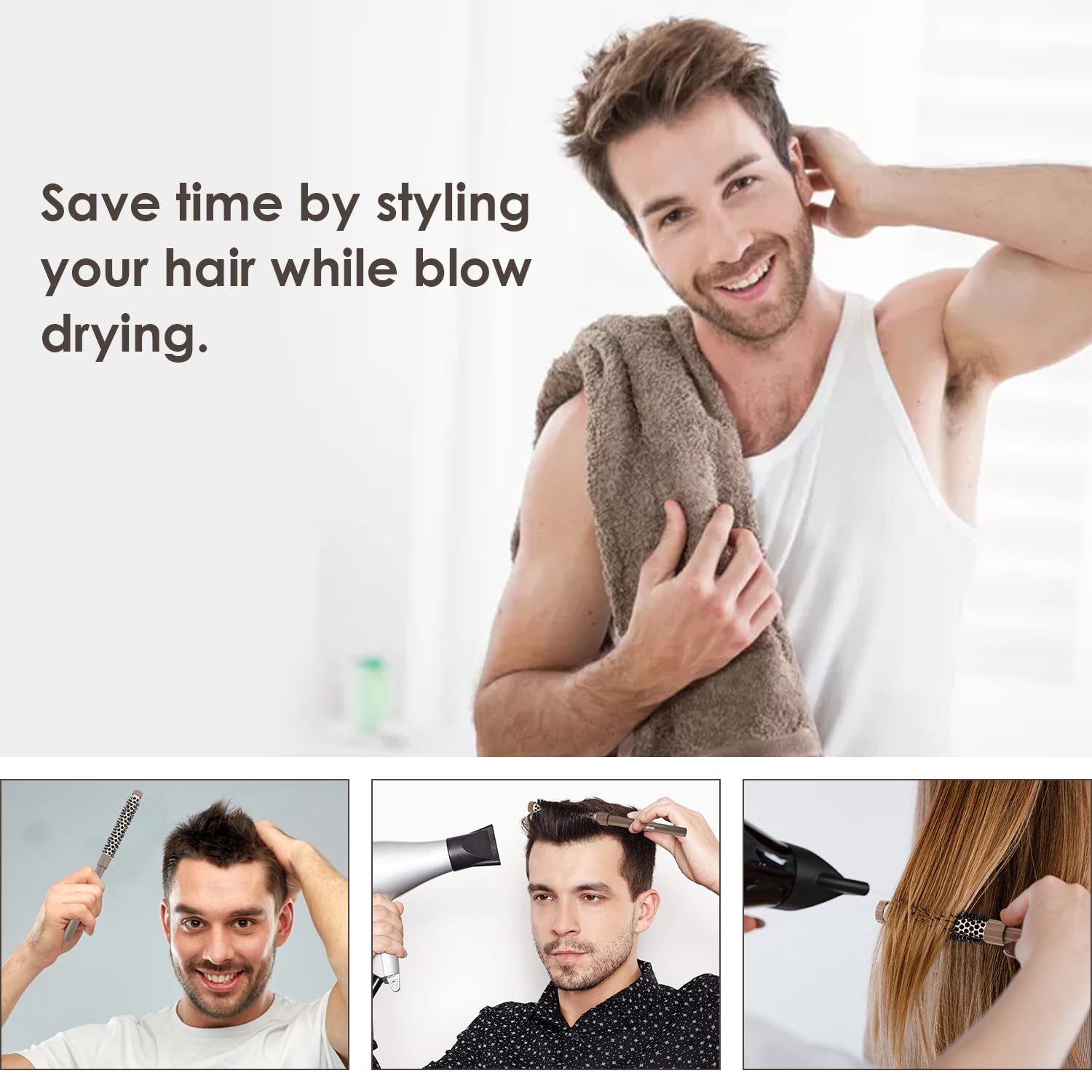 BANGMENG soft nylon bristles protect scalp while flipping and smoothing