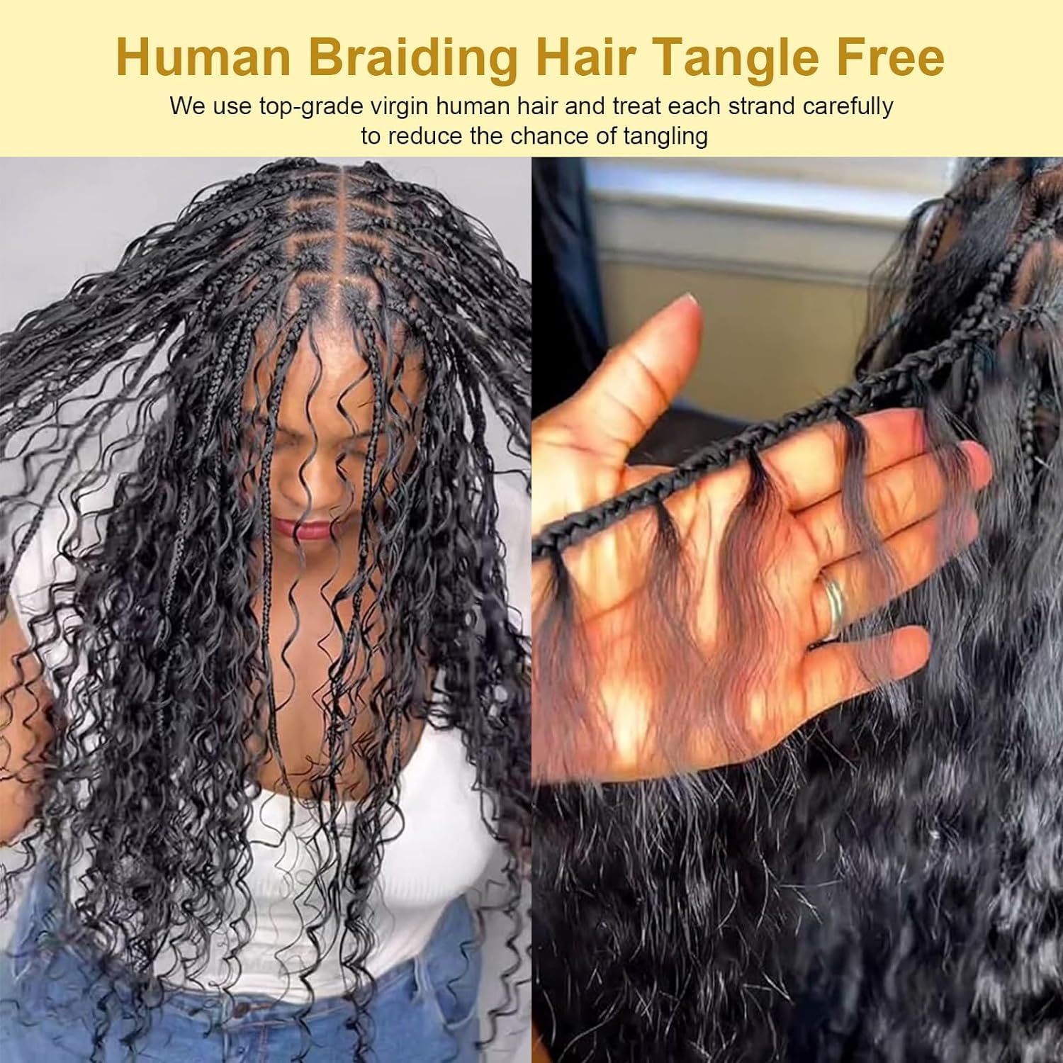 Bangxunk curly bulk braiding hair 150g 3 bundles emphasizes length and fullness.