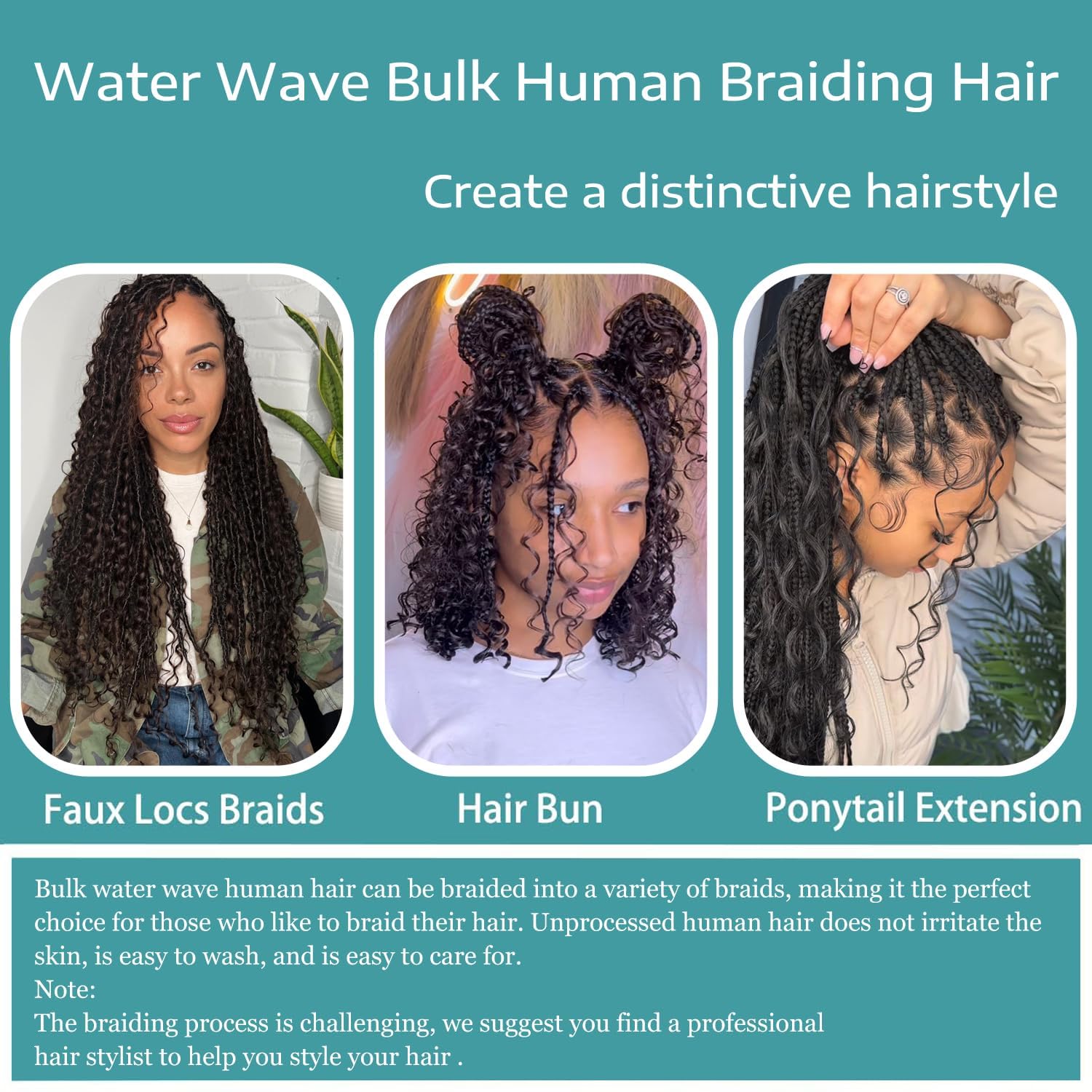 Bangxunk long-lasting water-wave braid hair under daily wear and care.