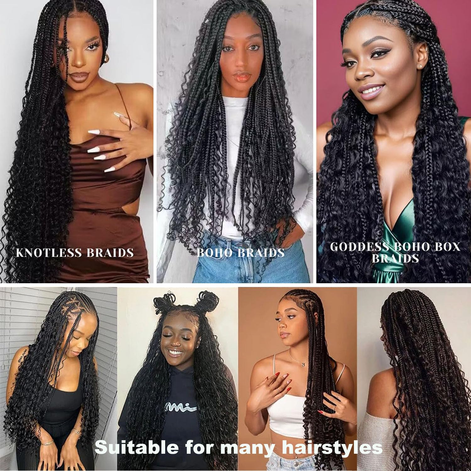 Bangxunk smooth-ends pre-stretched water-wave hair supports seamless braiding.