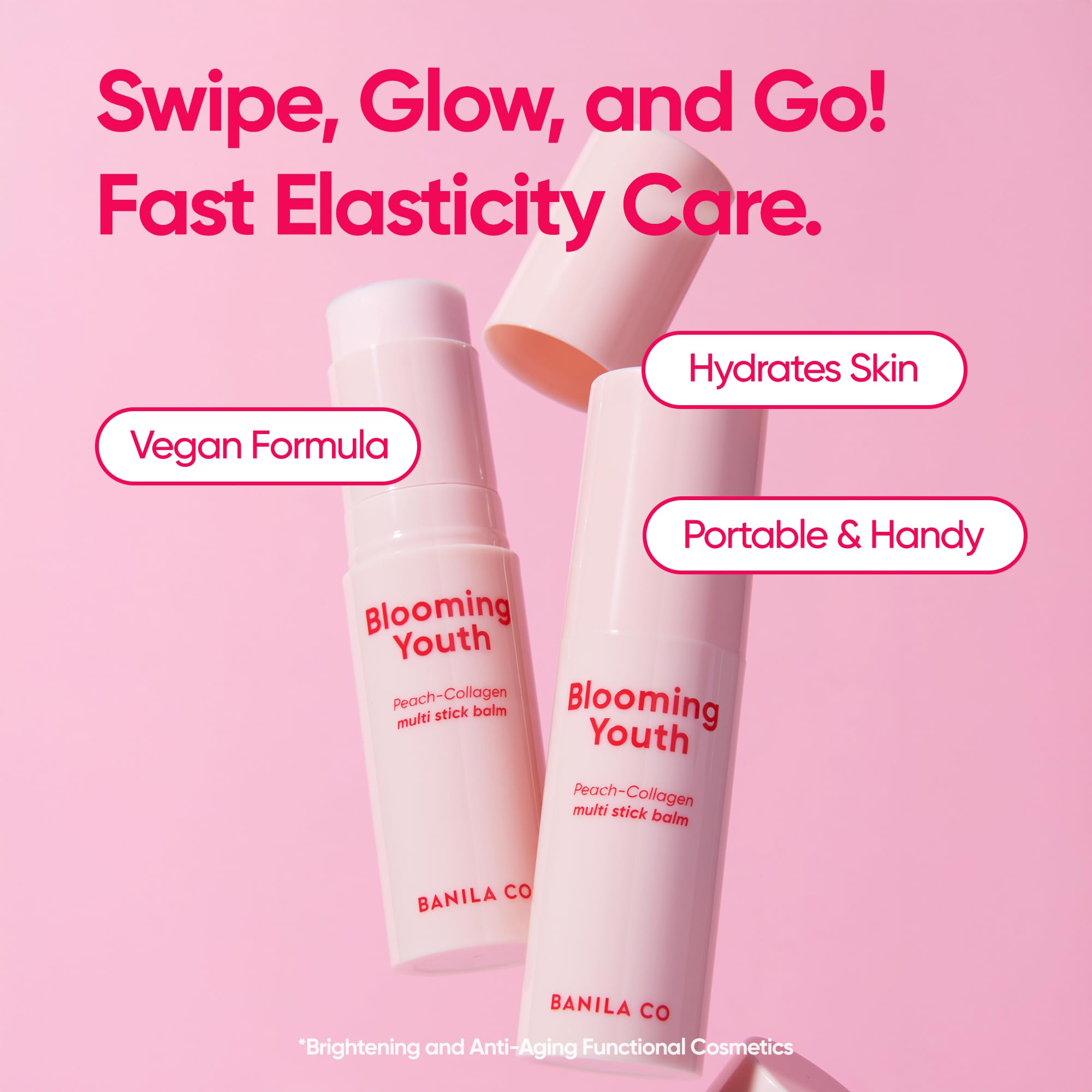 Banila Co Blooming Youth balm swatch demonstrates instant dewy hydration.