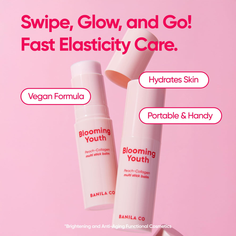 Banila Co Blooming Youth balm swatch demonstrates instant dewy hydration.