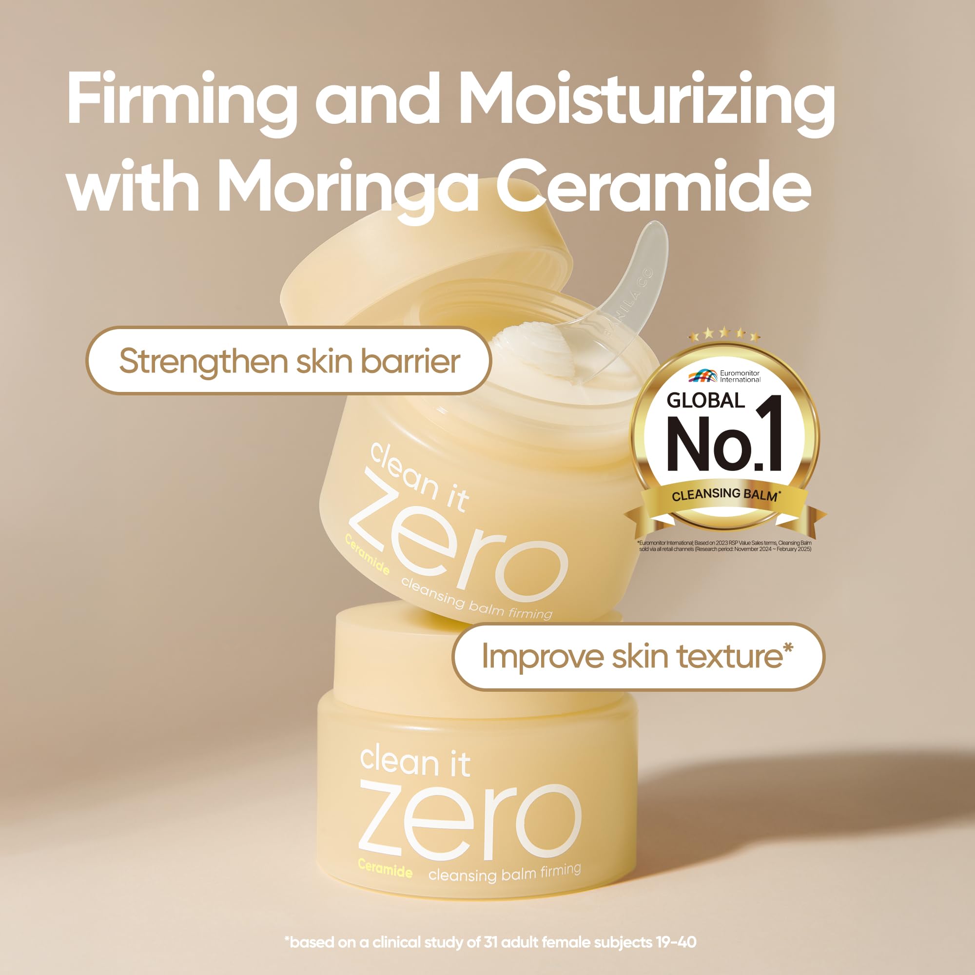 BANILA CO Clean it Zero Firming Cleansing Balm texture during application for smoothing and prep.