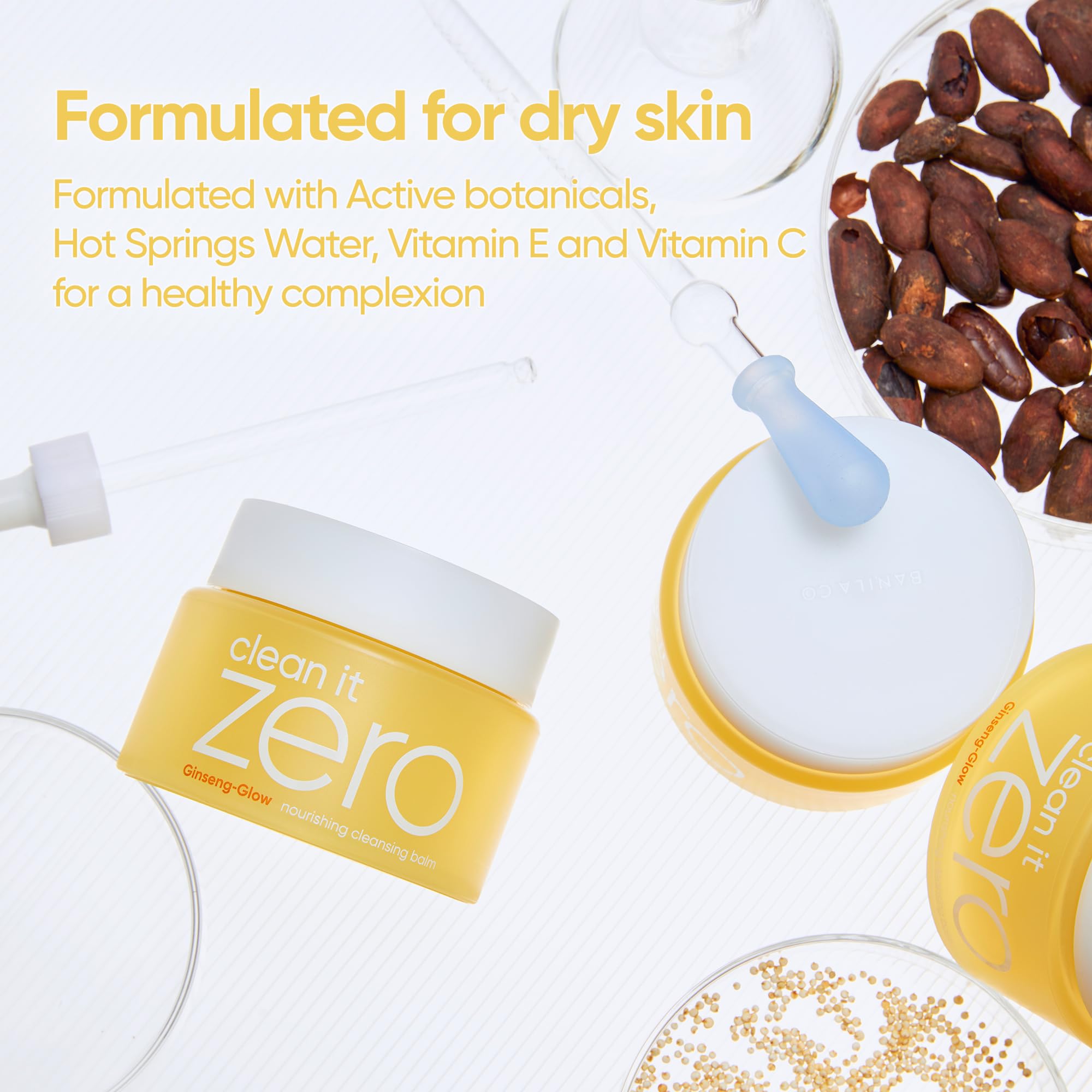 BANILA CO with soybean peptide providing skin nourishment.