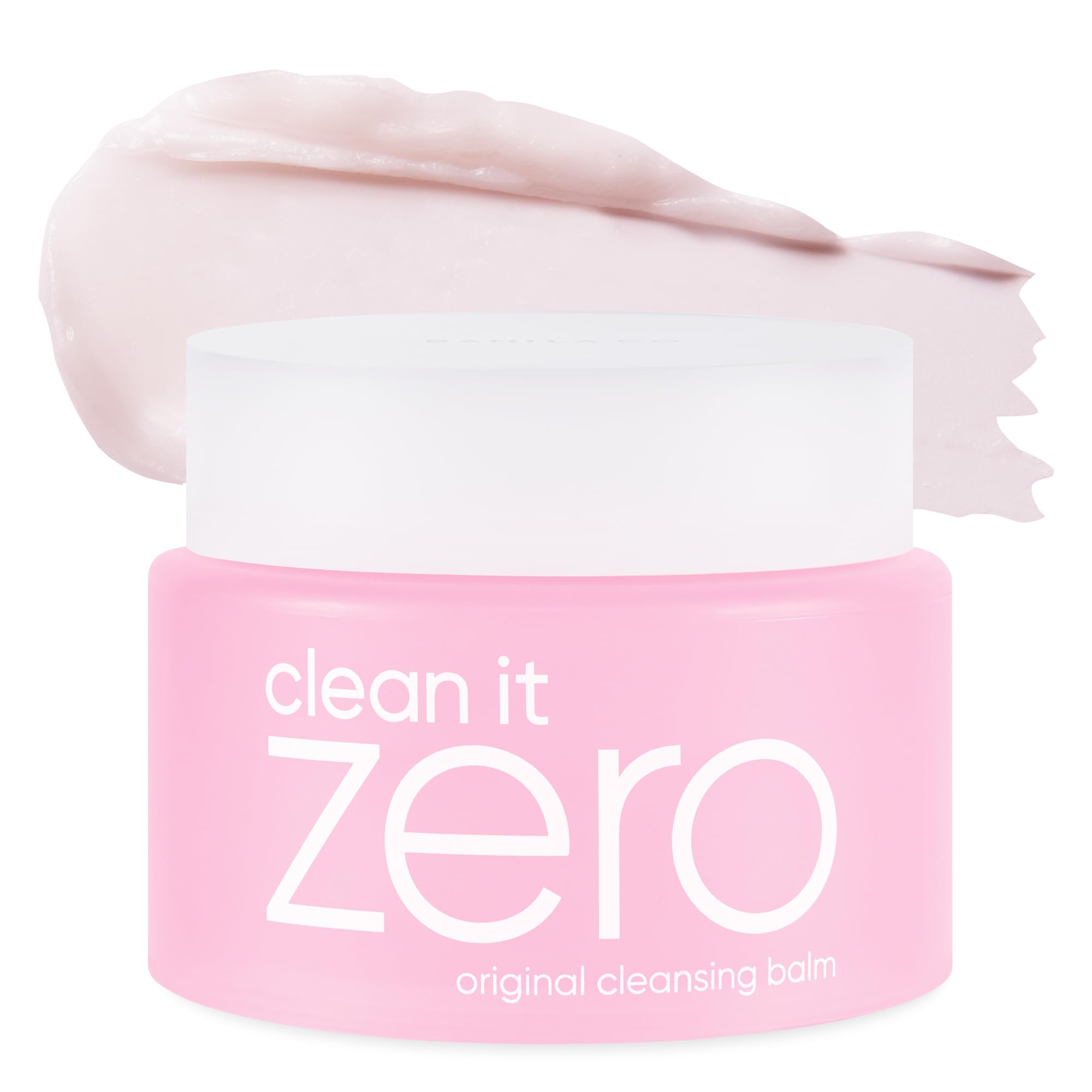BANILA CO Clean It Zero Original jar close-up shows plush sherbet texture for makeup removal.