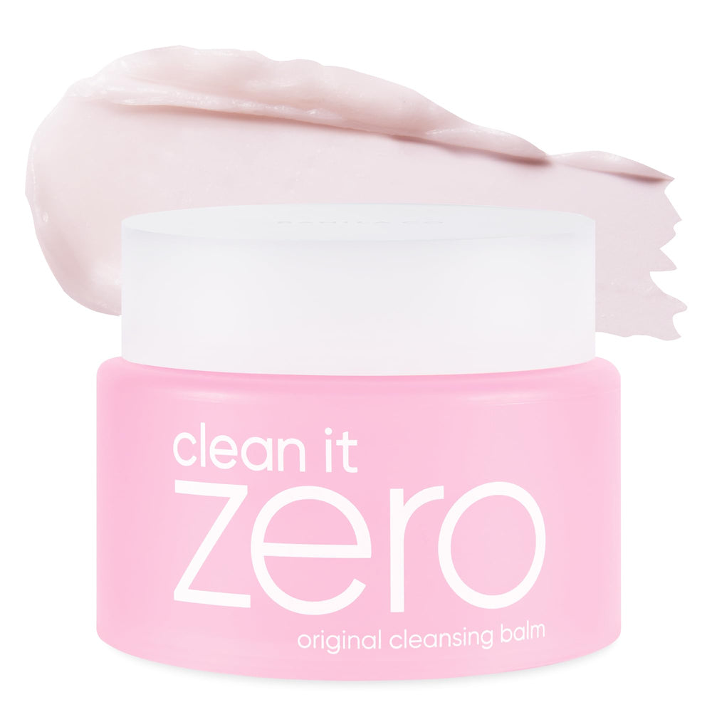 BANILA CO Clean It Zero Original jar close-up shows plush sherbet texture for makeup removal.