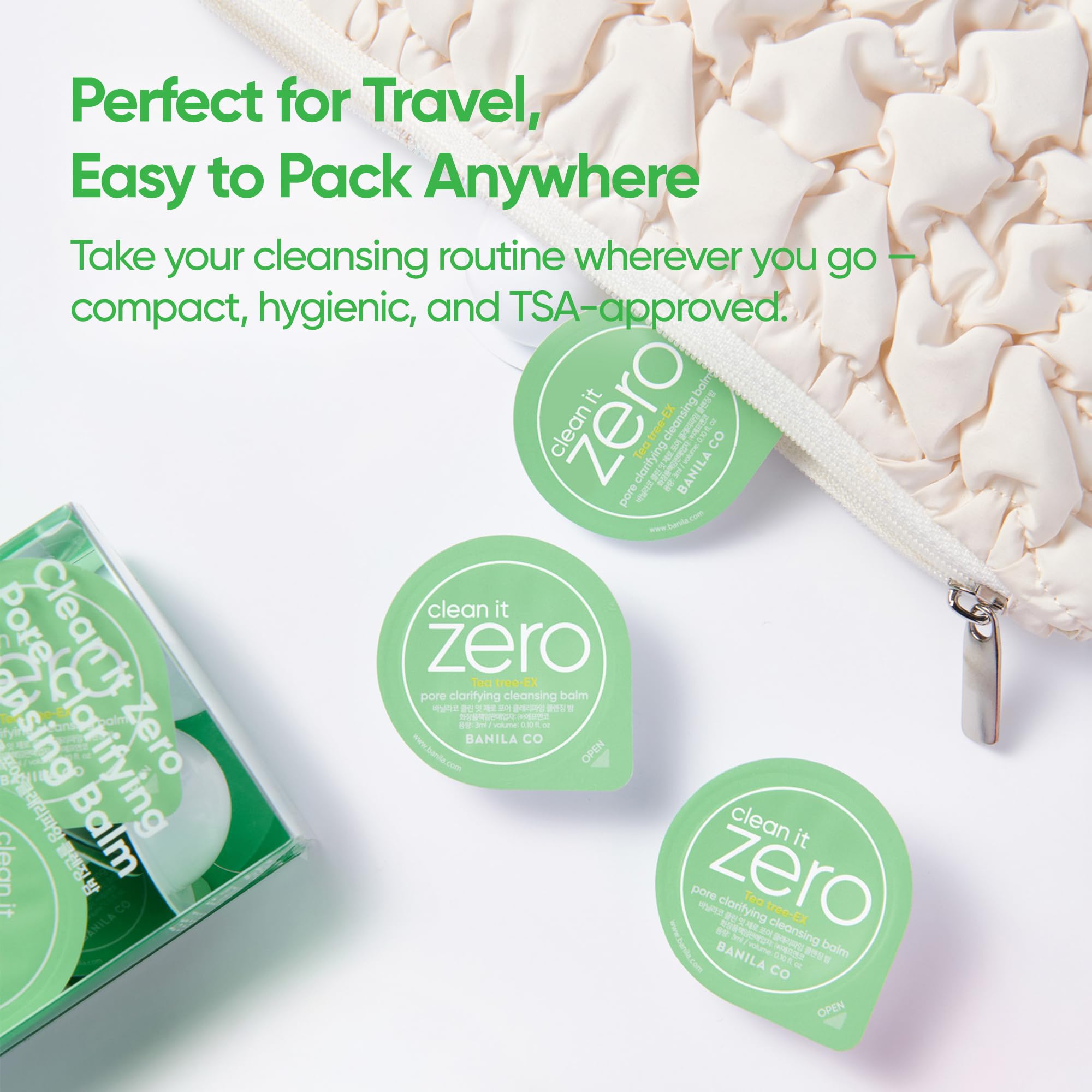 BANILA CO Clean It Zero tea tree and exfoliating acids illustration for oil control.