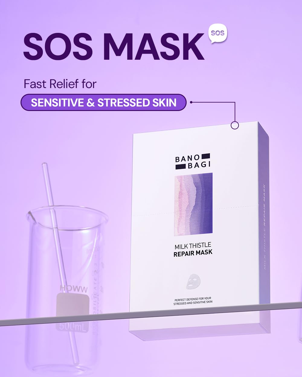 Banobagi Milk Thistle Repair Mask essence close-up shows nourishing serum.