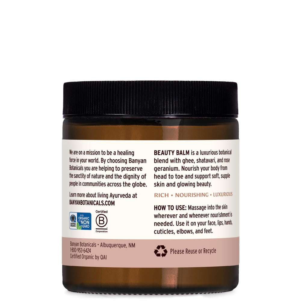 Banyan Botanicals Beauty Balm on hands delivering instant softness.