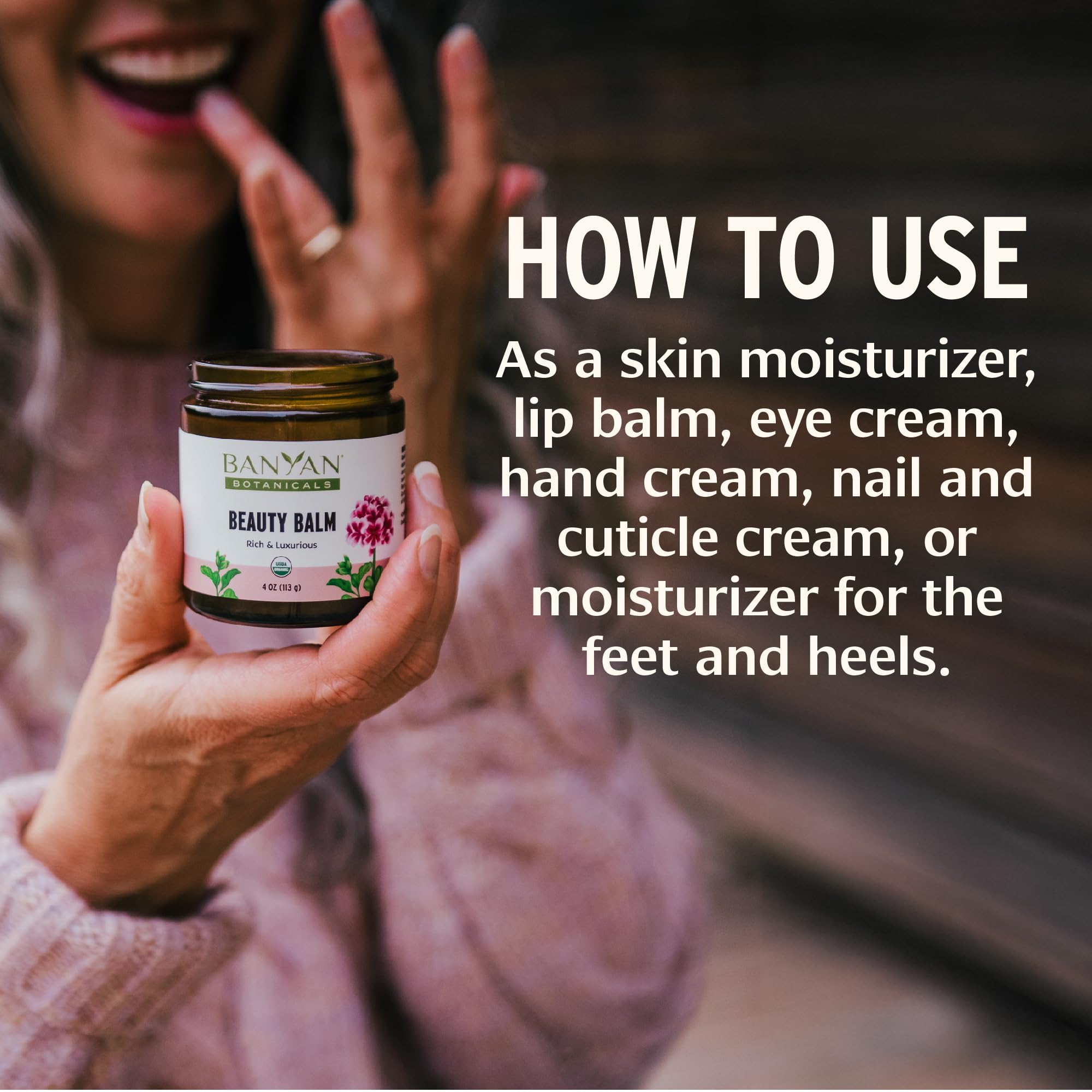 Banyan Botanicals Beauty Balm infusion of shatavari supports Ayurvedic nourishment.