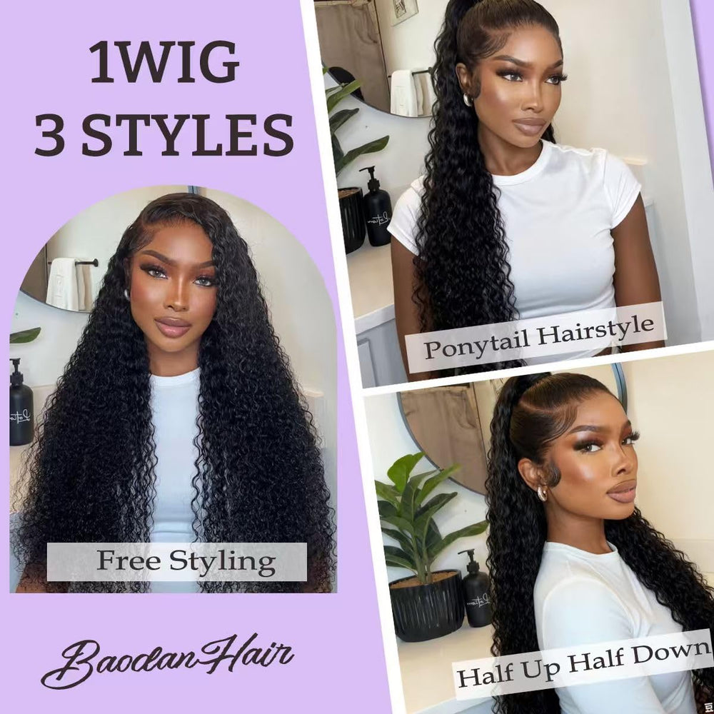 BaodanHair 13x6 lace-front wig pre-plucked-babyhair displays natural hairline and quick styling.