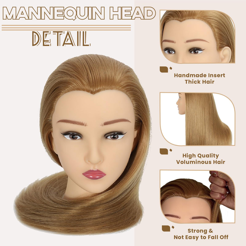 BaodanHair mannequin head hair detail close up showcases color and texture for color matching