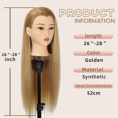 BaodanHair mannequin head side view highlights long 26-28 inch strands for versatile styling
