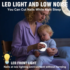 Baopilong LED-light nail clipper in use improves visibility during nail care