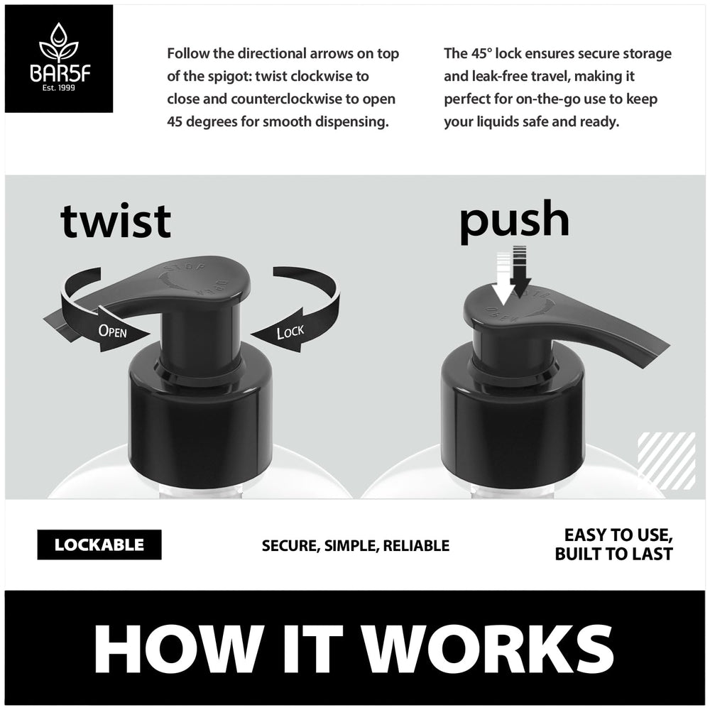 Bar5F easy-refill pump bottle system reduces waste with mess-free dispensing