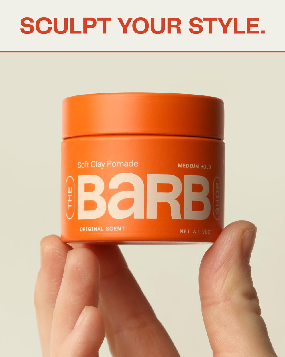Barb Soft Clay Pomade texture image shows creamy consistency for easy, even application.