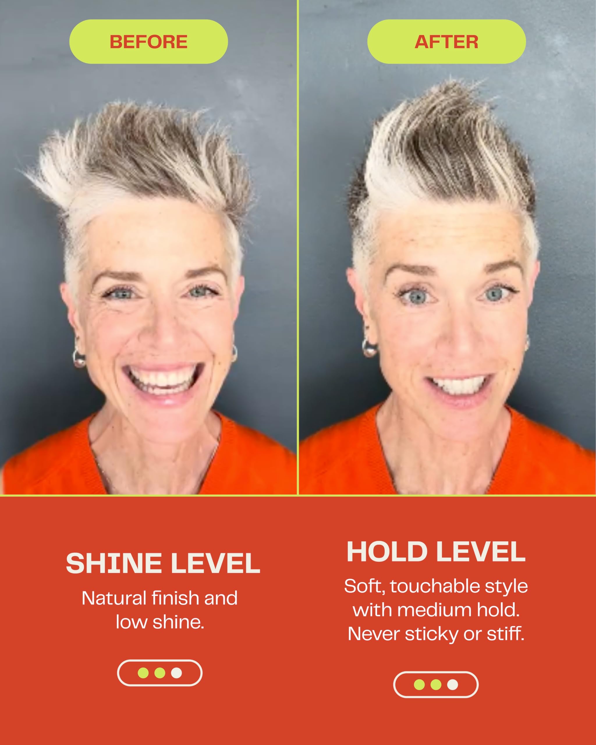 The Barb Shop Barb Soft Clay Pomade applied to thin hair enhances texture and volume.