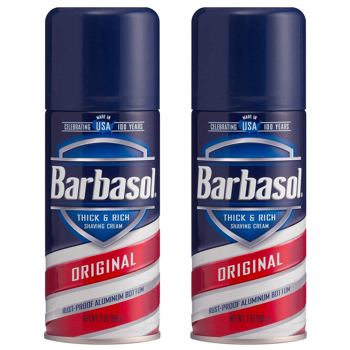 Barbasol Original Shave Cream two-pack can front view for a smooth, close shave experience.
