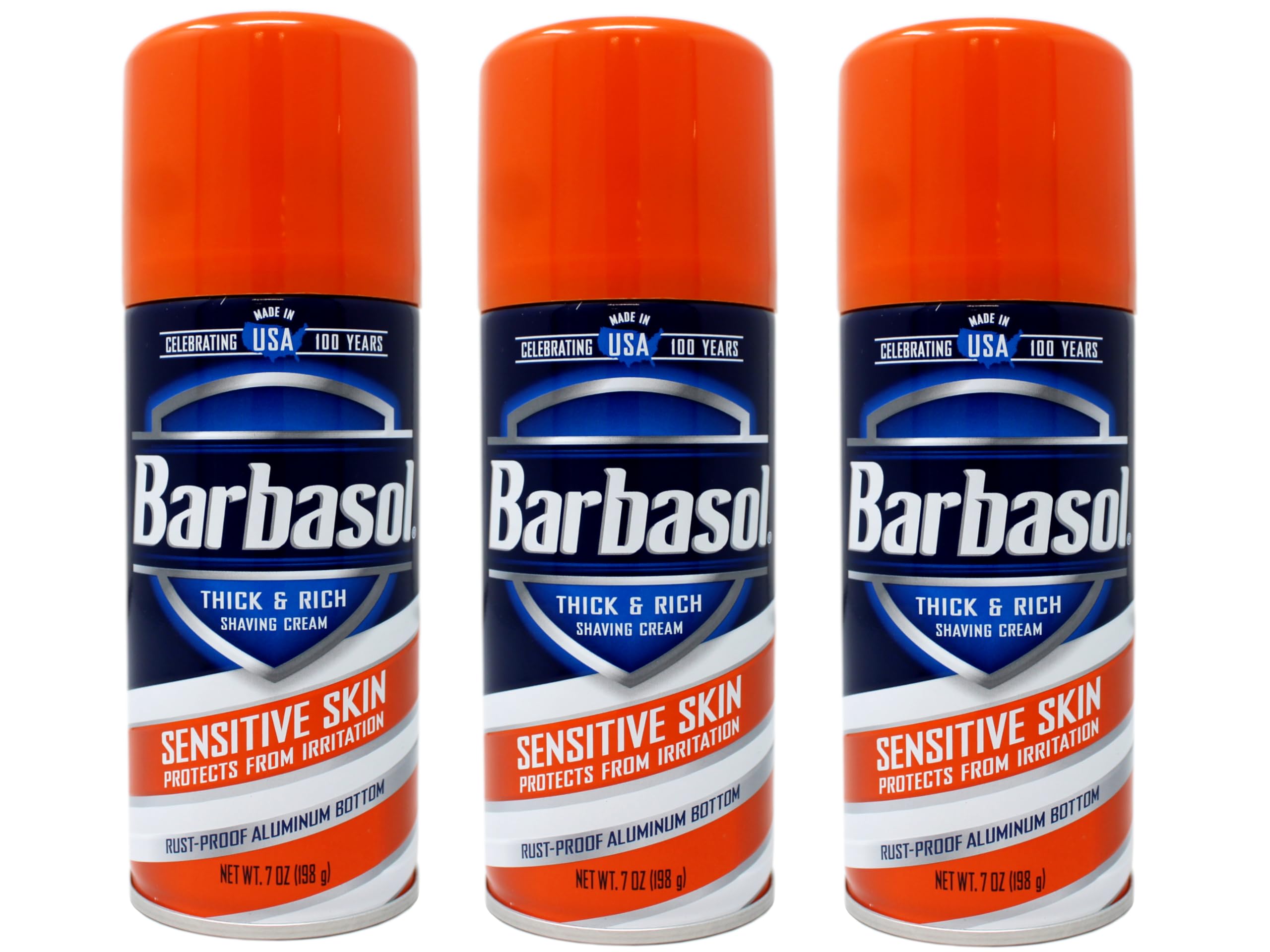 Barbasol Sensitive Shave Cream can front view for smooth, comfortable daily shaving.