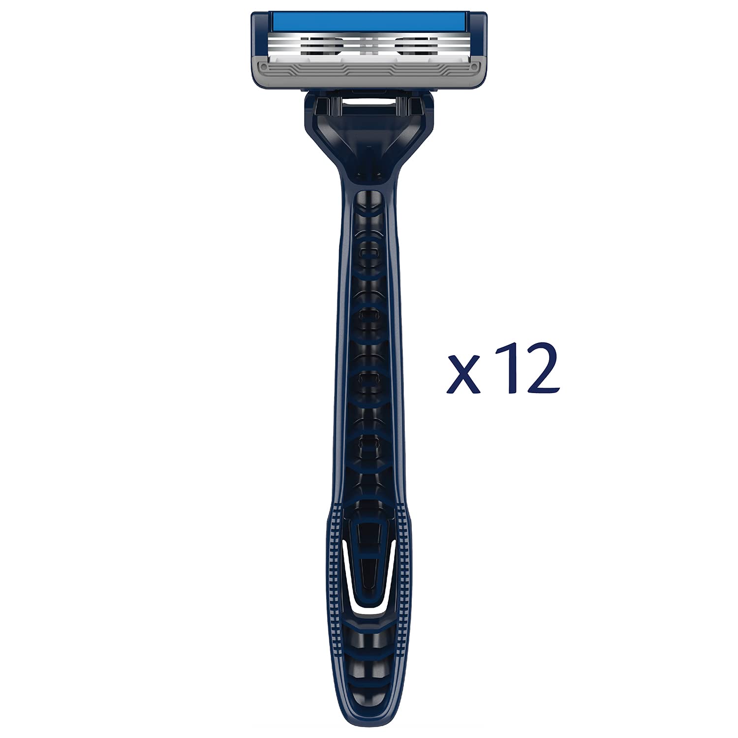 Barbasol Ultra 3 razor lubricating strip with aloe, vitamin E and argan oil for softer skin.
