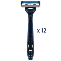 Barbasol Ultra 3 razor lubricating strip with aloe, vitamin E and argan oil for softer skin.