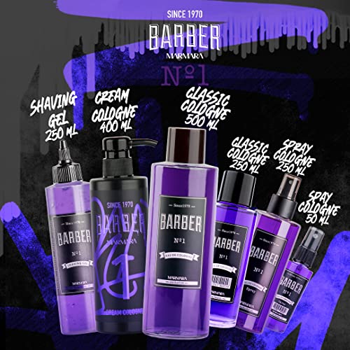Marmara Barber Cologne in a barbershop scene suggesting after-shave ritual