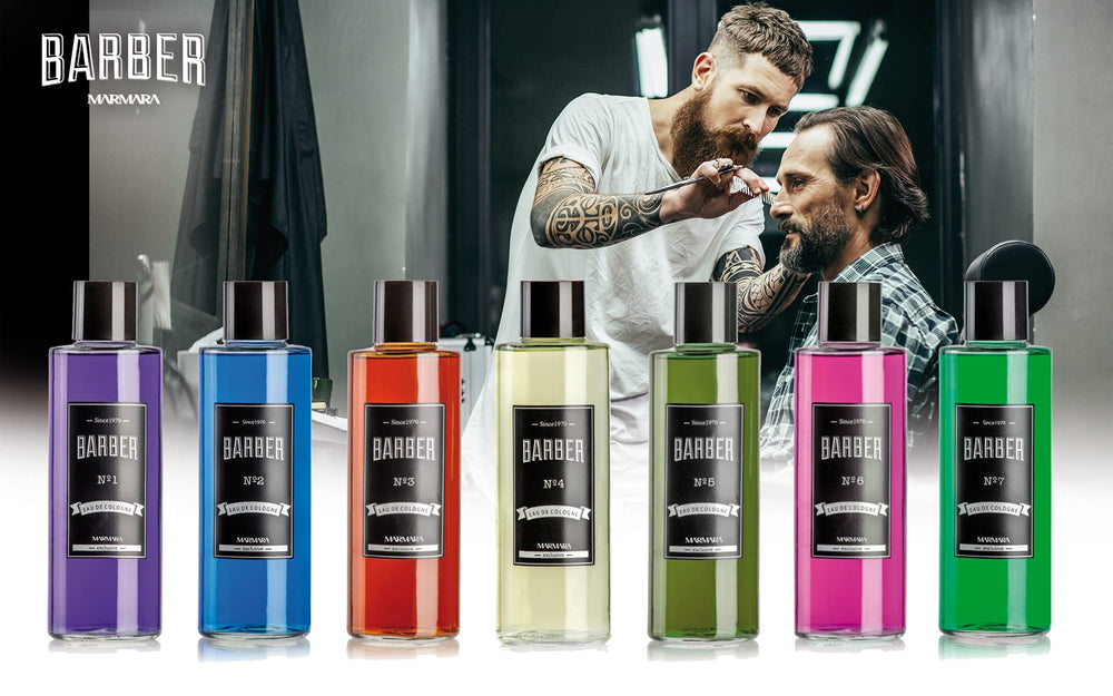 Marmara Barber Cologne label close-up emphasizes amber notes and mature scent