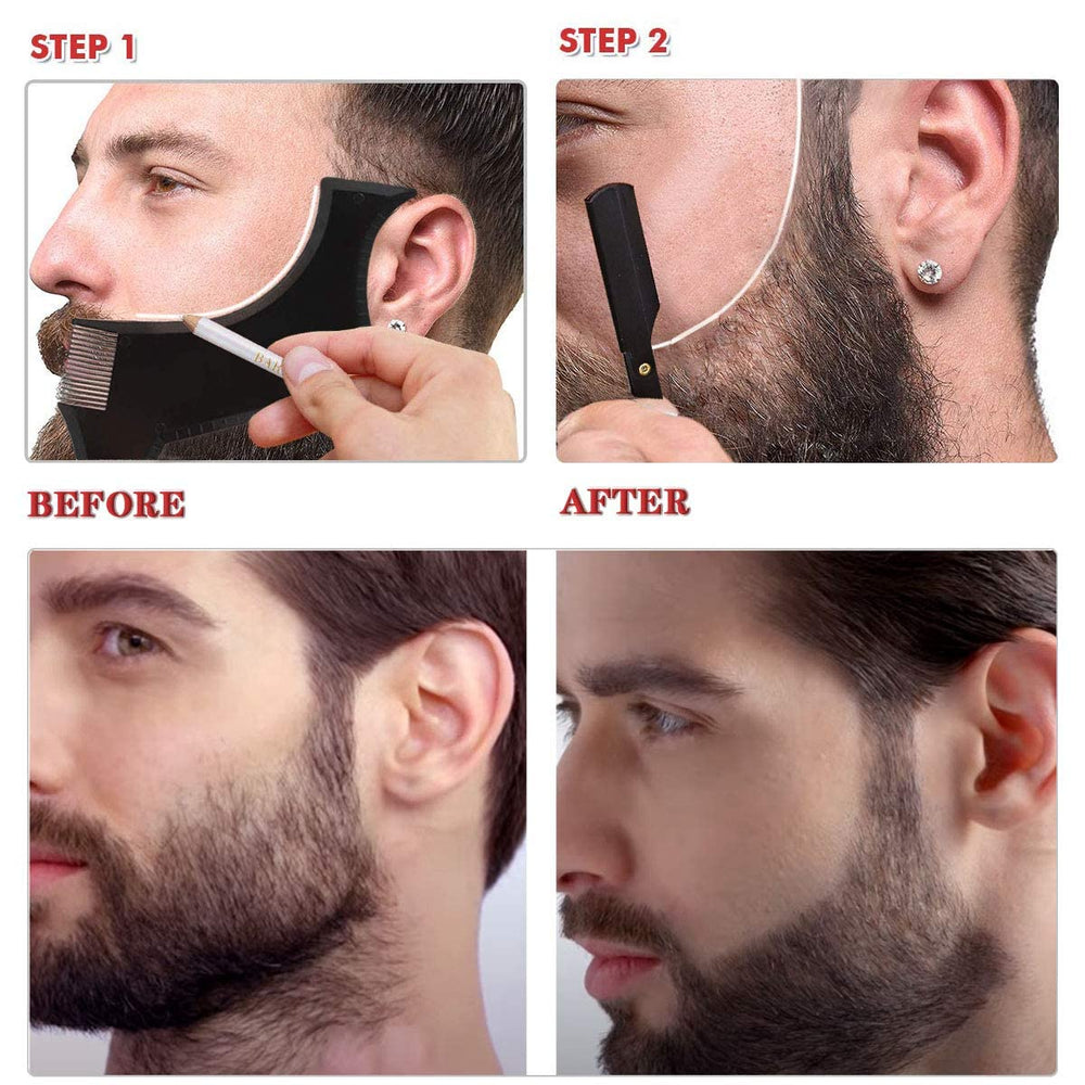 Beard Shaper Kit: barber pencil to mark symmetry before trimming.