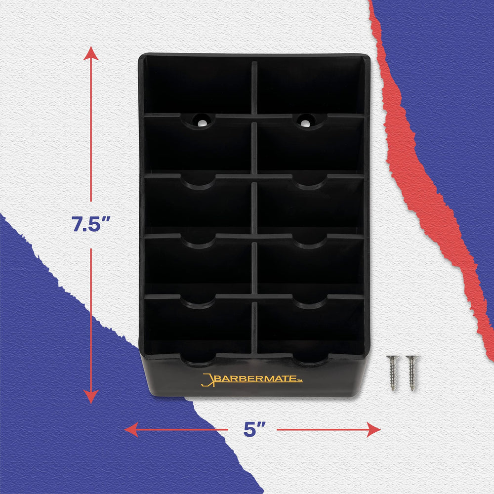 BarberMate blade rack top view enables fast blade access at the station