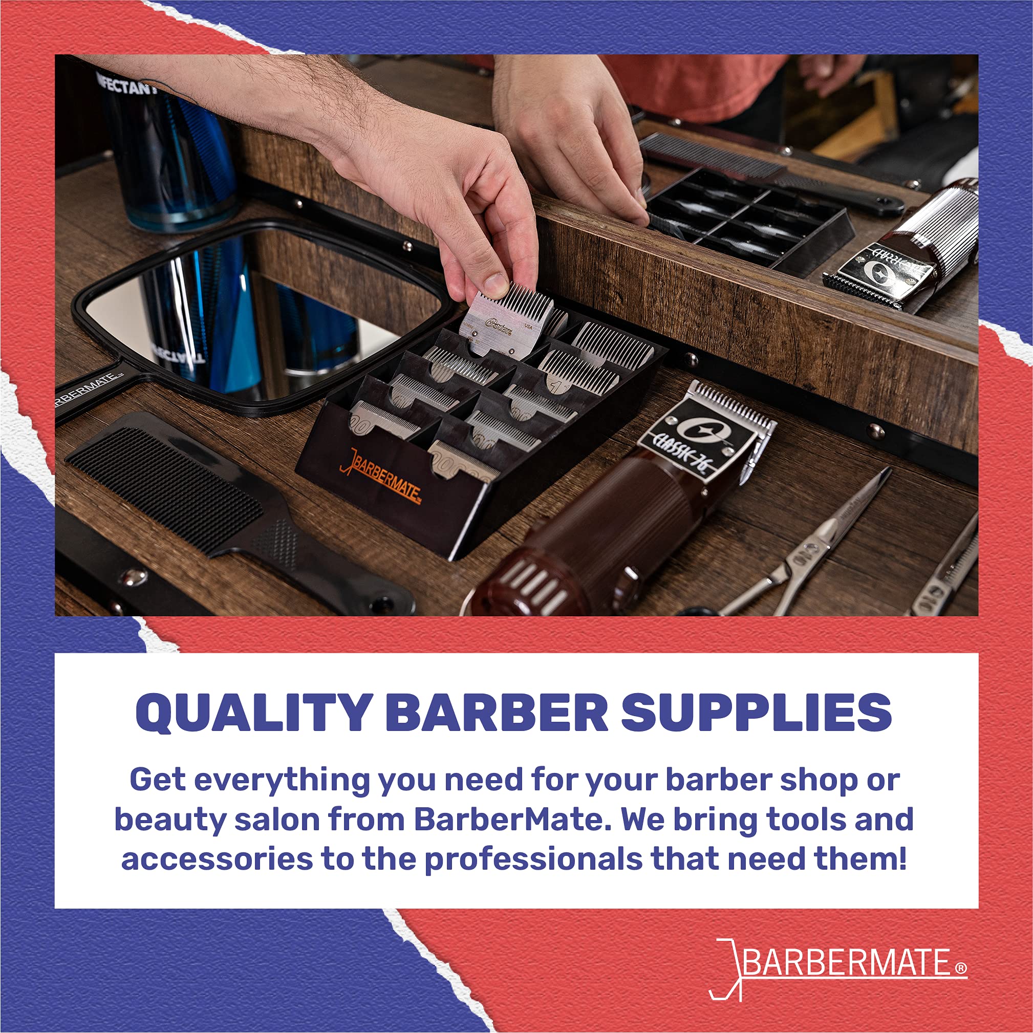 BarberMate blade rack cleaning-friendly design facilitates easy maintenance and blade care