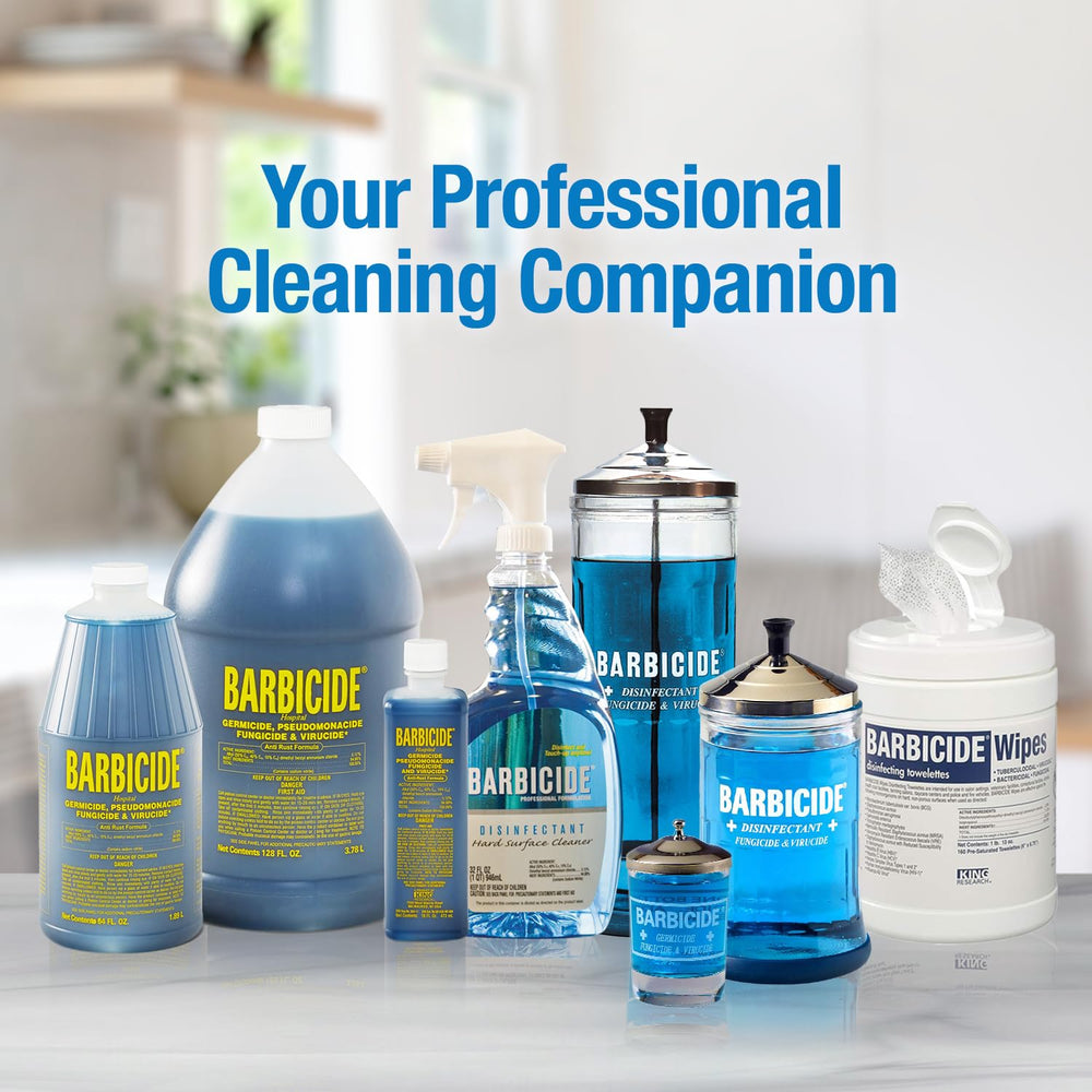 BARBICIDE disinfecting jar professional-use setting ideal for salons and barbershops