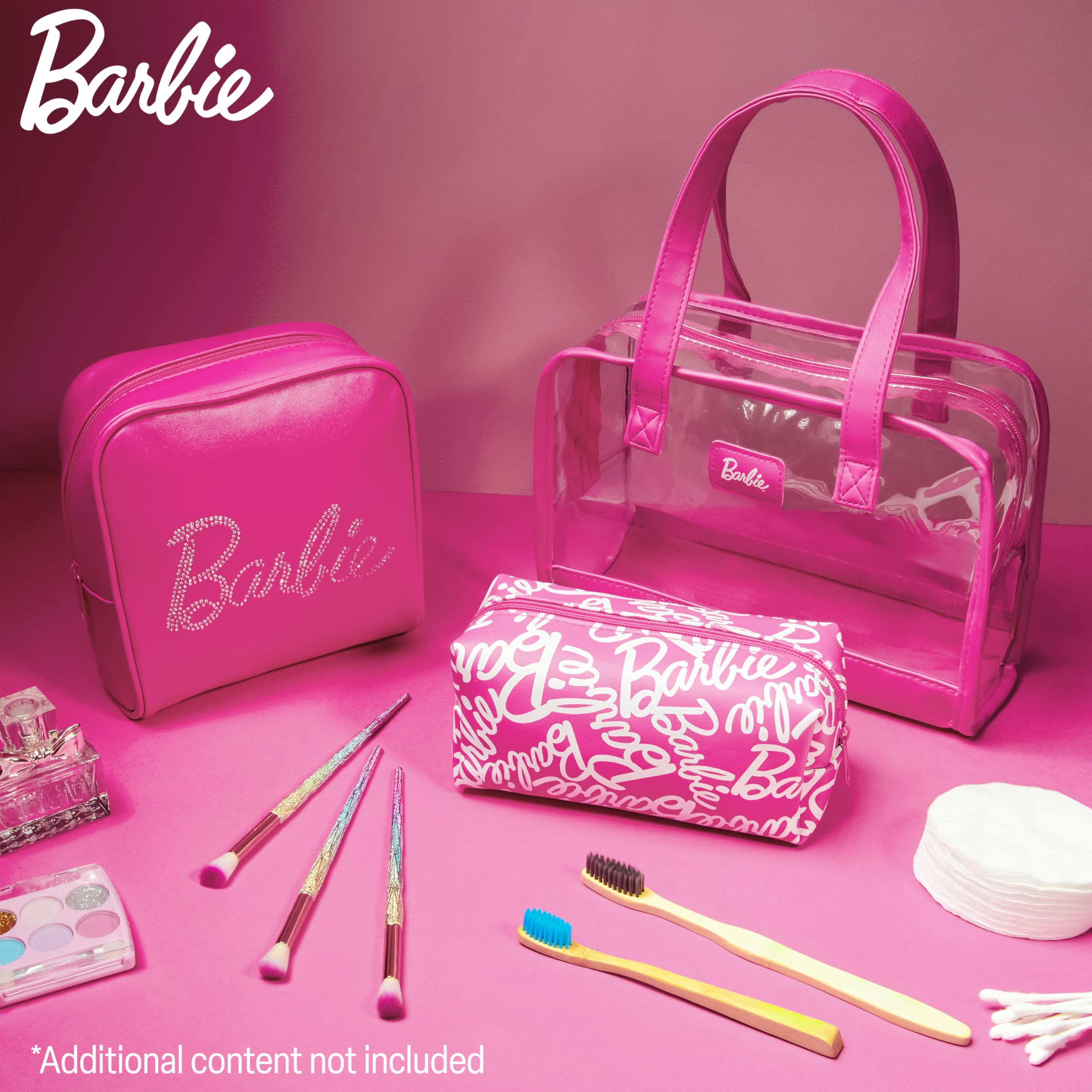 Barbie Toiletry Bags Set 3 small zipper bag ideal for skincare or accessories