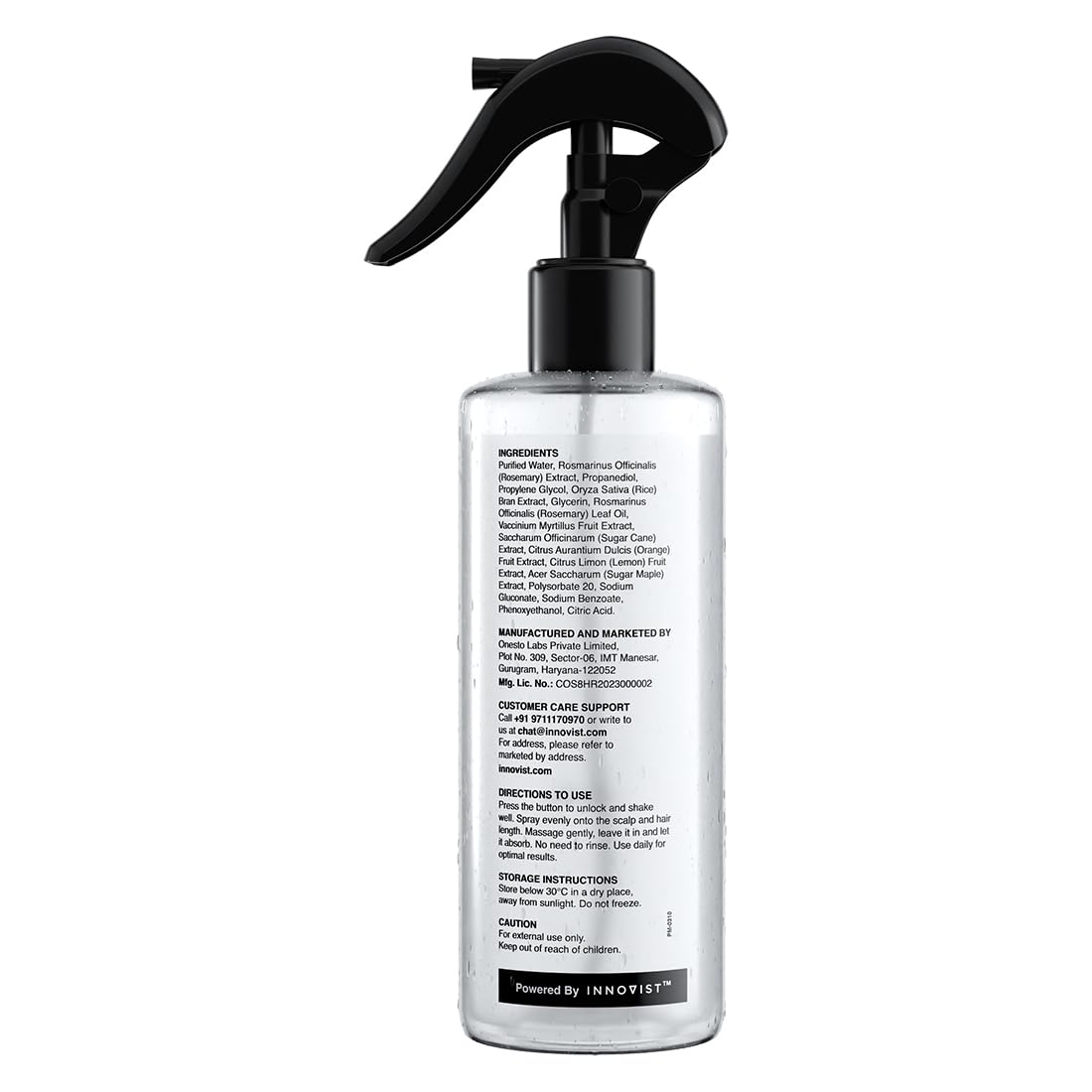 Bare Anatomy bottle held next to hand to show 200ml scale and travel-friendly size benefit