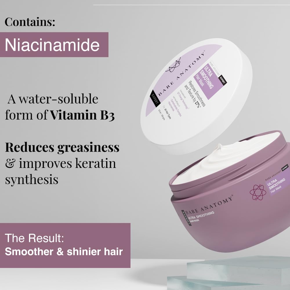 Bare Anatomy Ultra Smoothing Hair Mask on wet hair for detangling and moisture lock