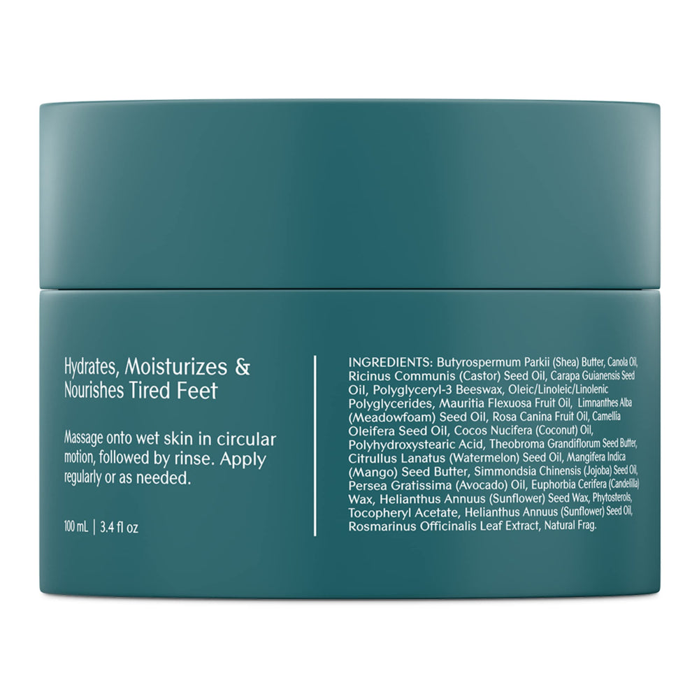 Bare August Foot Cream being applied to feet for soothing moisture.
