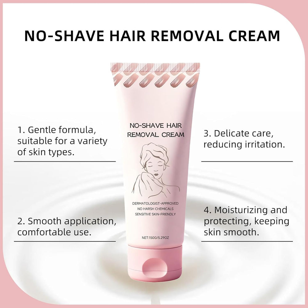 Bare Basic No Shave Cream applied to skin shows even coverage