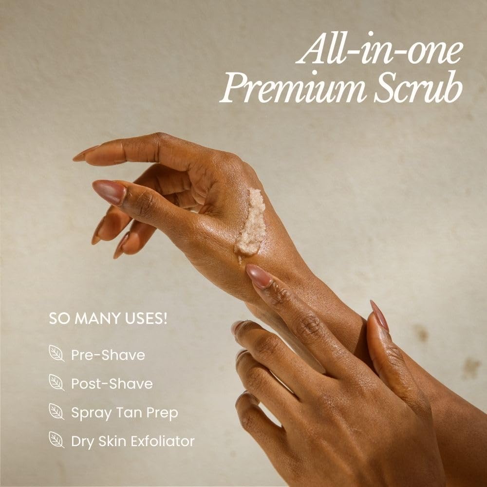 Bare Botanics natural sea-salt exfoliant emphasizes fragrance from natural sources and skin comfort