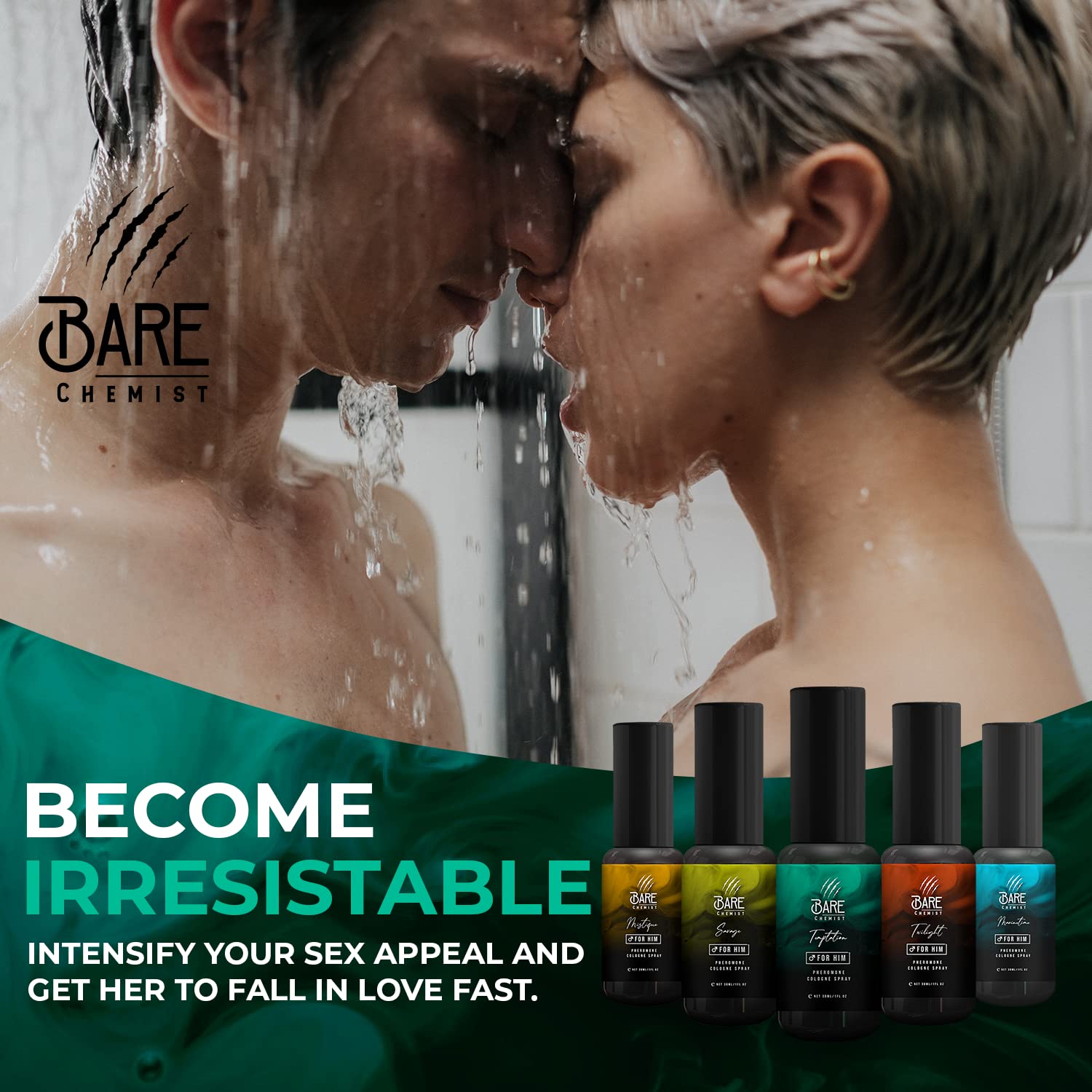 Bare Chemist Temptation alcohol-free label emphasizes skin-friendly, non-irritating formula