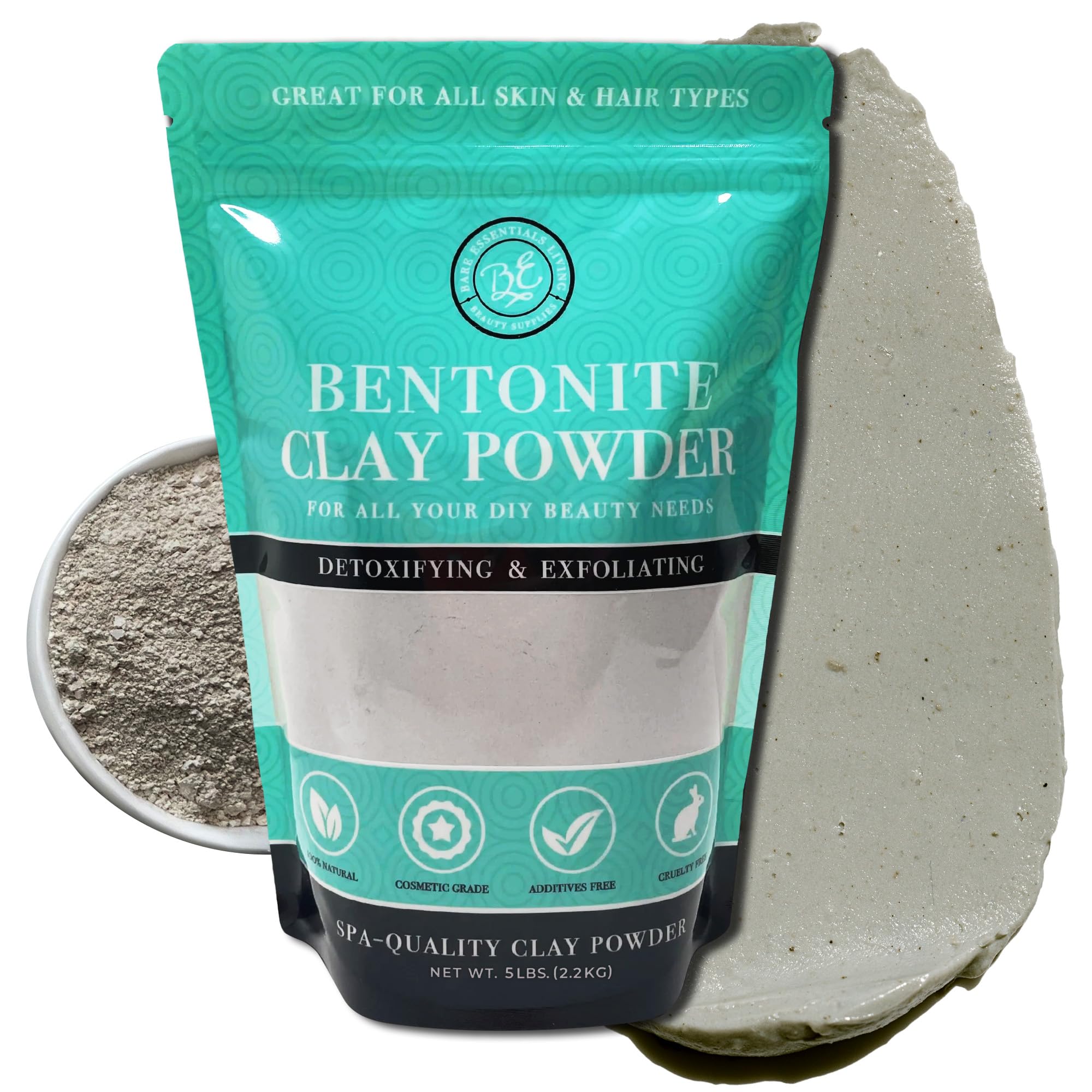 Bare Essentials Living bentonite clay powder 5lbs for detox masks and baths